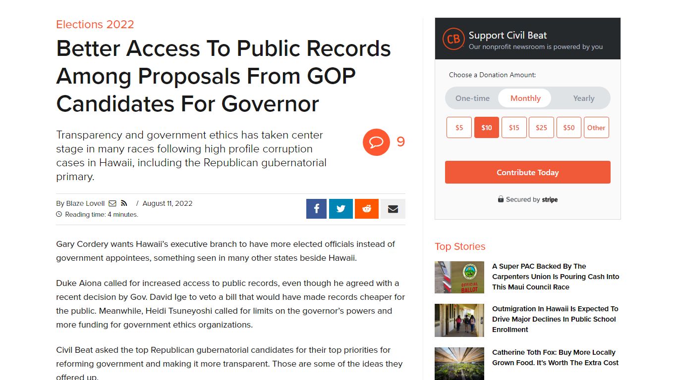 Better Access To Public Records Among Proposals From GOP Candidates For ...